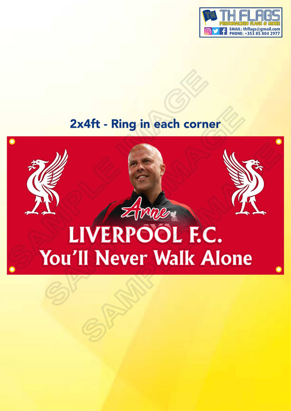 Liverpool FC Flag with Arne Slot