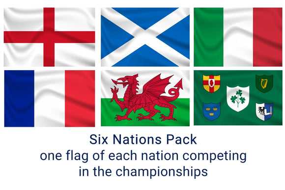 Six Nations Rugby Crested Flags