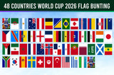48 Countries World Cup 2026 Rectangle Flag Bunting - 22 mtr length