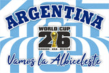 Argentina World Cup 2026 Football Supporter Flag