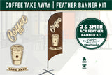 Coffee Take Away - Feather Banner Kit (2mtr & 3mtr)