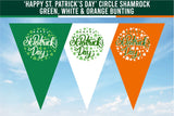 Happy St. Patrick's Day' Green, White & Orange Bunting