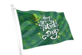 Happy St. Patrick's Day Leprechaun Hat & Green Shamrock Flag