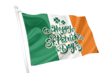 Happy St. Patrick's Day Tricolour Flag