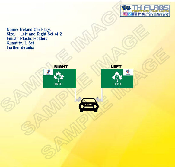 Ireland Rugby Car Flag Set