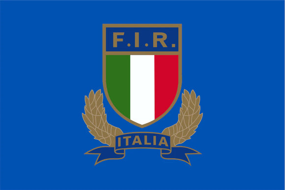 Italy Rugby Crested Flag