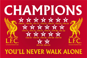Liverpool FC Champions Star & Years Flag