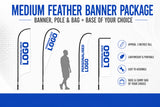 Medium 3m feather Banners ( Banner, Pole, Base)