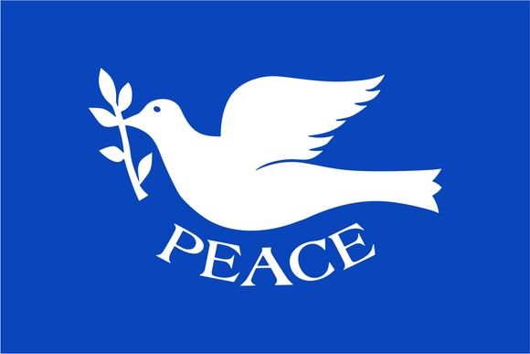 Peace Flag - White Dove on a Blue Background