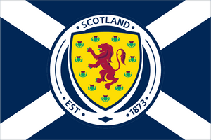 Scotland Football Crest On St Andrews Cross Flag