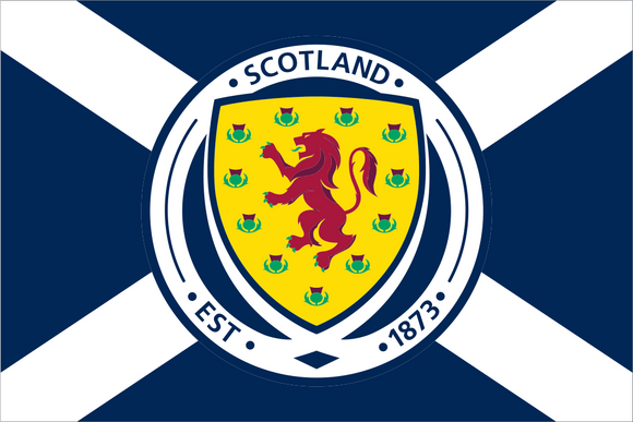 Scotland Football Crest On St Andrews Cross Flag