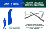 Medium 3m feather Banners ( Banner, Pole, Base)