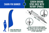 Medium 3m feather Banners ( Banner, Pole, Base)