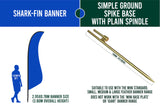 Medium 3m feather Banners ( Banner, Pole, Base)