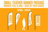 Small 2m feather Banners ( Banner, Pole, Base)