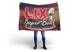 Super Bowl Trophy & Stadium Flag