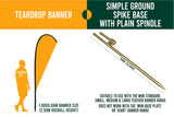 Small 2m feather Banners ( Banner, Pole, Base)