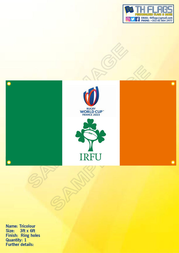 Tricolour IRFU Rugby World Cup 2023 Flag
