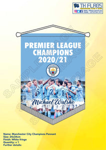 Manchester City "Premier League 2021 Winners" Pennant